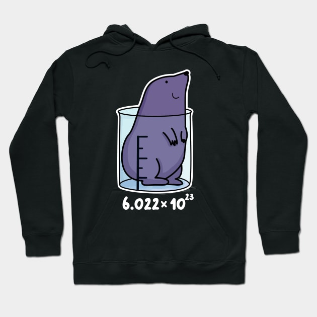 One Mole Cute Funny Chemistry Mole Pun Hoodie by punnybone